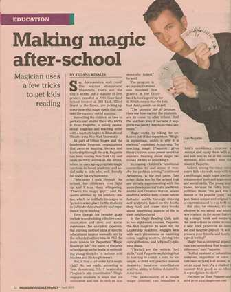 Magic Evan, Bronx Family Magazine